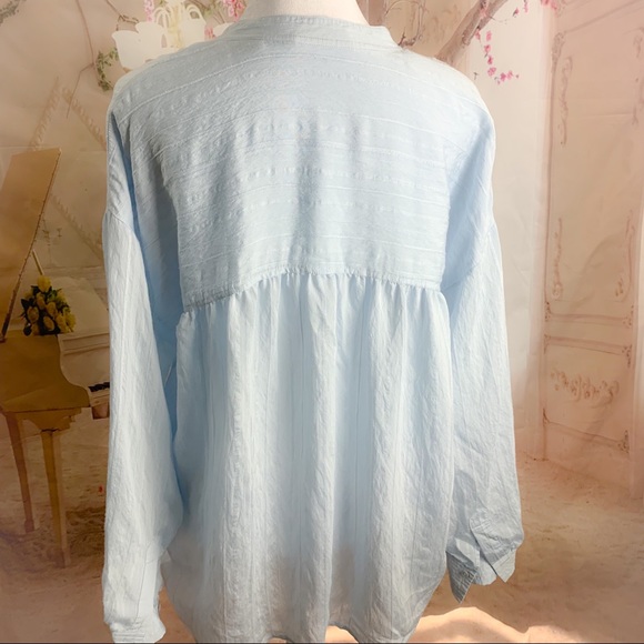 VINCE Drapey Stripe Pullover in Powder Blue - Picture 11 of 15